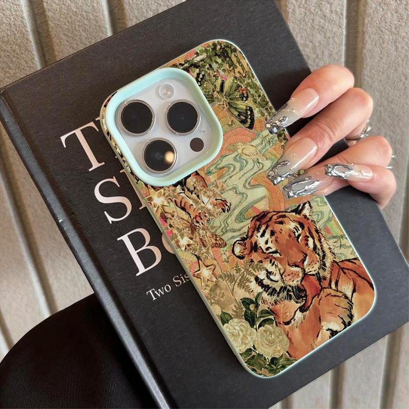 Creative Butterfly Tiger Pattern Phone Case For iPhone 17 Pro Max Cases iPhone 17 Air 16 15 14 13 12 11 XS XR X Silicone Cover