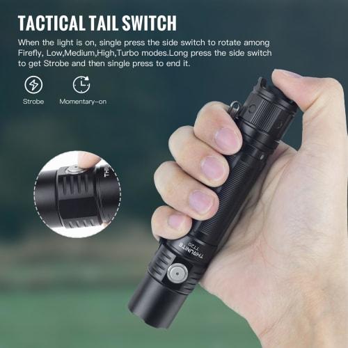 ThruNite TT20 Tactical Flashlight, Upgraded Edition | High Output 2010 Lumens | 305 Meter Beam Distance | USB-C Rechargeable | Compact Light Ideal for