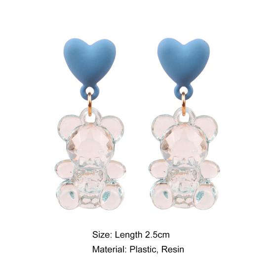 1 пара серег-капель в форме медведя, шикарные удобные серьги с милым медвежонком из мультфильма