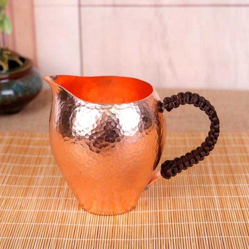 Винтажная кофейная кружка, чашка из чистой меди, неправильной формы, ручка-плетенка, 280 мл, кружка для завтрака, ручная работа, стакан для чая, посуда для напитков, посуда