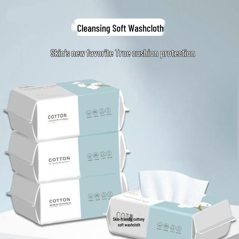 Утолщенные одноразовые полотенца двойного назначения для умывания лица, рук – Мягкие, Увеличенные, Чисто-белые, Сухие и Влажные