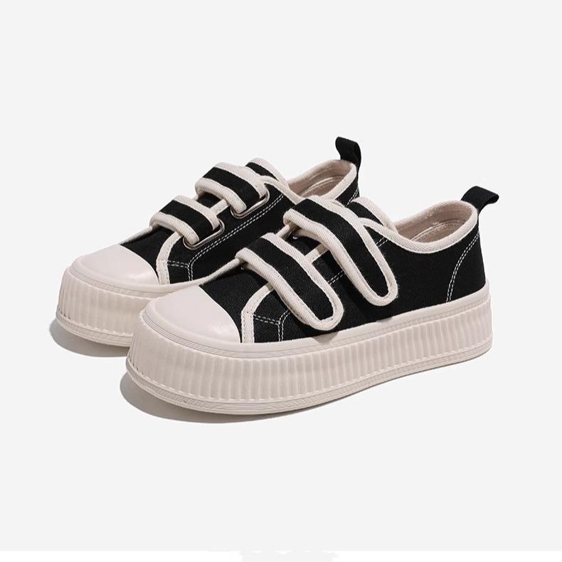 Холщовые туфли женские 2025 новая летняя дышащая обувь из ткани на липучке для спорта и отдыха, обувь для скейтборда