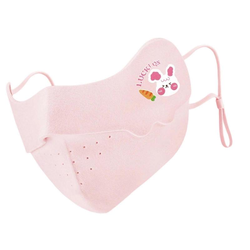 Comfortable Winter Childrens Face Mask For Outdoor Activity Kids Thermals Face Cover Windproof Design with Soft Ear Band Pink