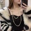 Simulated Pearl Long Necklace Multi-layered Sweater Chain Women's Necklace  Jewelry Accessories