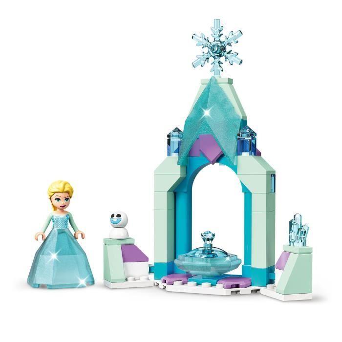 LEGO® 43199 Disney La Cour du Château d’Elsa, Jouet de Construction pour Enfants, Mini-Poupée Reine des Neiges 2 et Robe Diamant