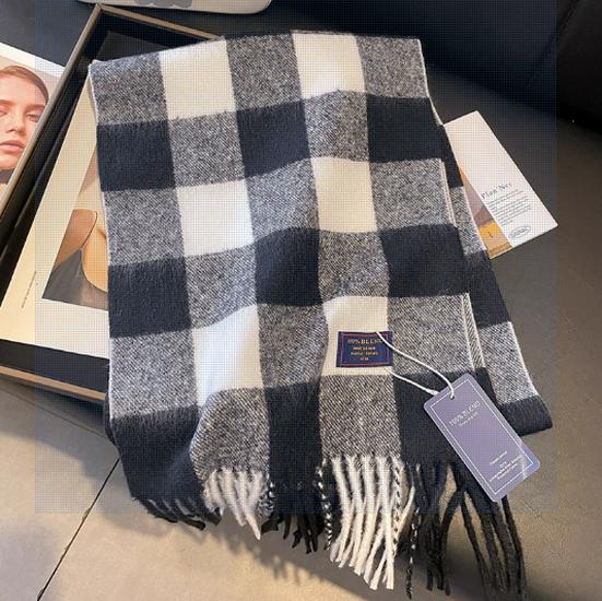 Женский классический британский стиль Черно-белый клетчатый шарф, зимний шаль из искусственного кашемира, двусторонний дизайн в клетку «шахматная доска» для пар
