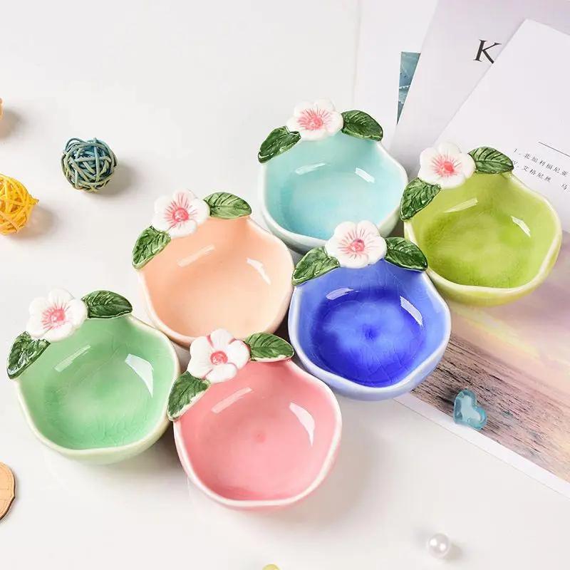 Керамическая глазурь с трещинами на льду, маленькая тарелка, бытовая тарелка для приправ, миска для приправ в ресторане отеля, соус, уксус, тарелка