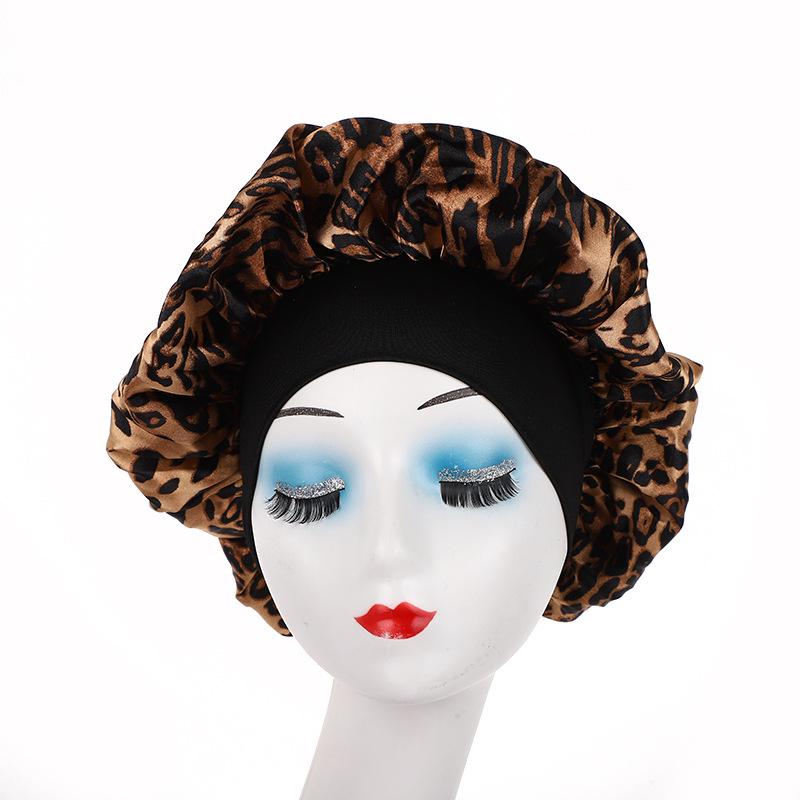 Взрослая шелковая атласная шапочка для сна с широкими полями для ухода за волосами - европейский и американский стиль, послеродовая шапочка для ванны