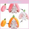 Fruit Shapeshifting Rabbit Plush Toy Stuffed Action Dolls Kids Pillow Throw