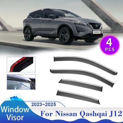 Автомобильный козырек на окна Nissan Qashqai J12 2024 2024 2025 Солнцезащитный козырек от дождя Тент Укрытие Боковая вентиляционная решетка Дымоход Внешние аксессуары