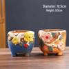 Retro Ceramic Succulent Pot - Large & Small with Creative Handmade Relief Design