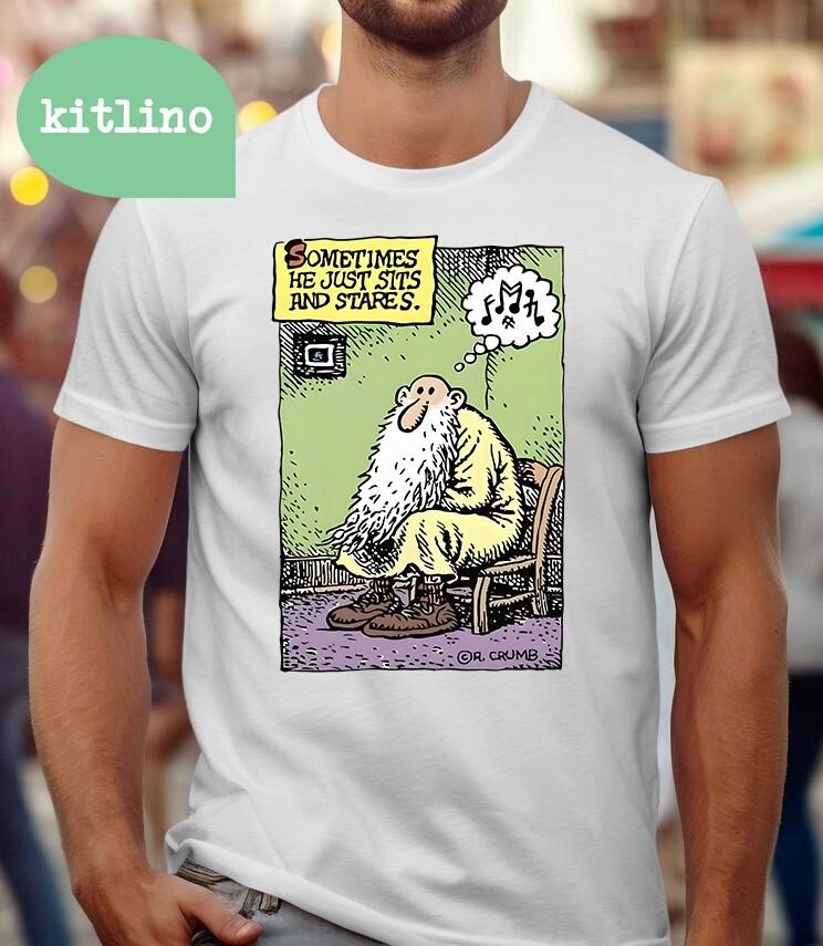 Mr Natural Sometimes He Just Sits And Stares Cotton Unisex T-Shirt