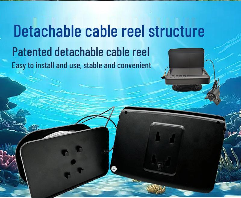 Underwater HD Night Vision Fish Finder Camera with Display and Video Recording