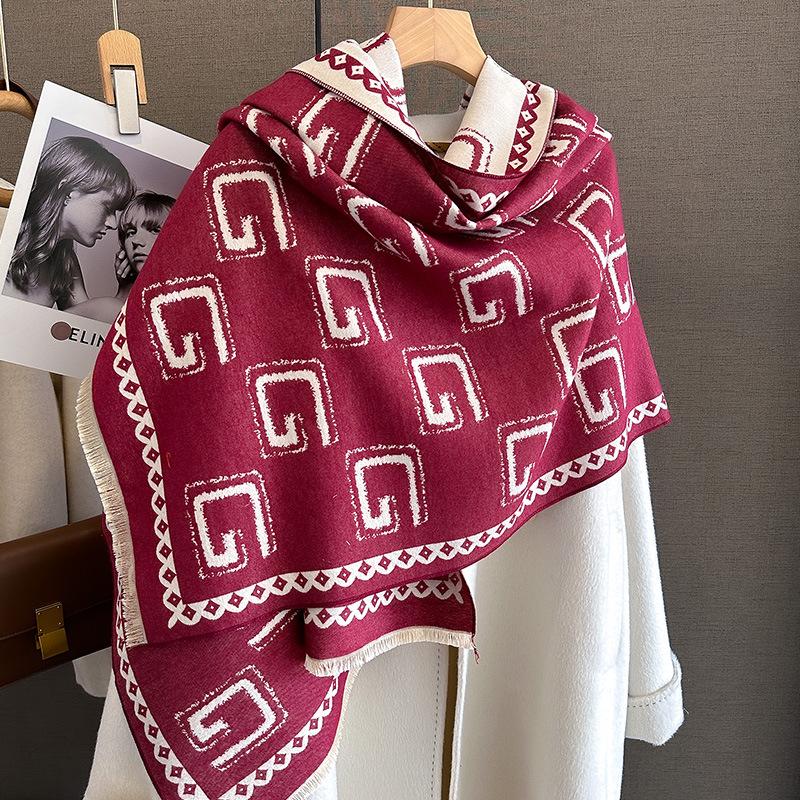 2023 Новый модный кашемировый зимний шарф, зимняя студенческая шаль для пар