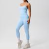 European & American Tight-Fit Brushed Yoga Vest Two-Piece Set for Women: Sports, Casual, Outdoor Running & Fitness