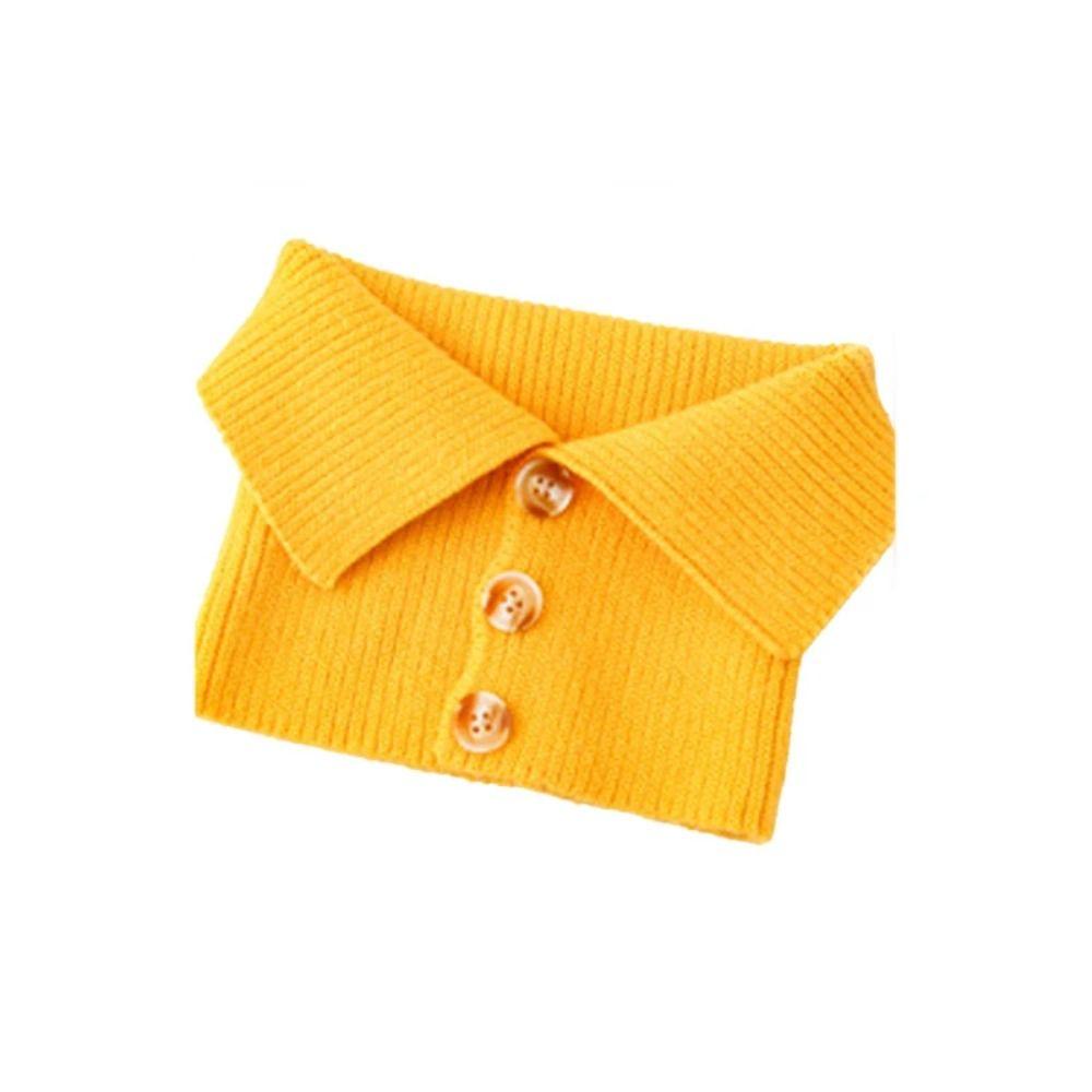 Однотонный вязаный шерстяной шарф с пуговицами на нагруднике, элегантный воротник-стойка, студент