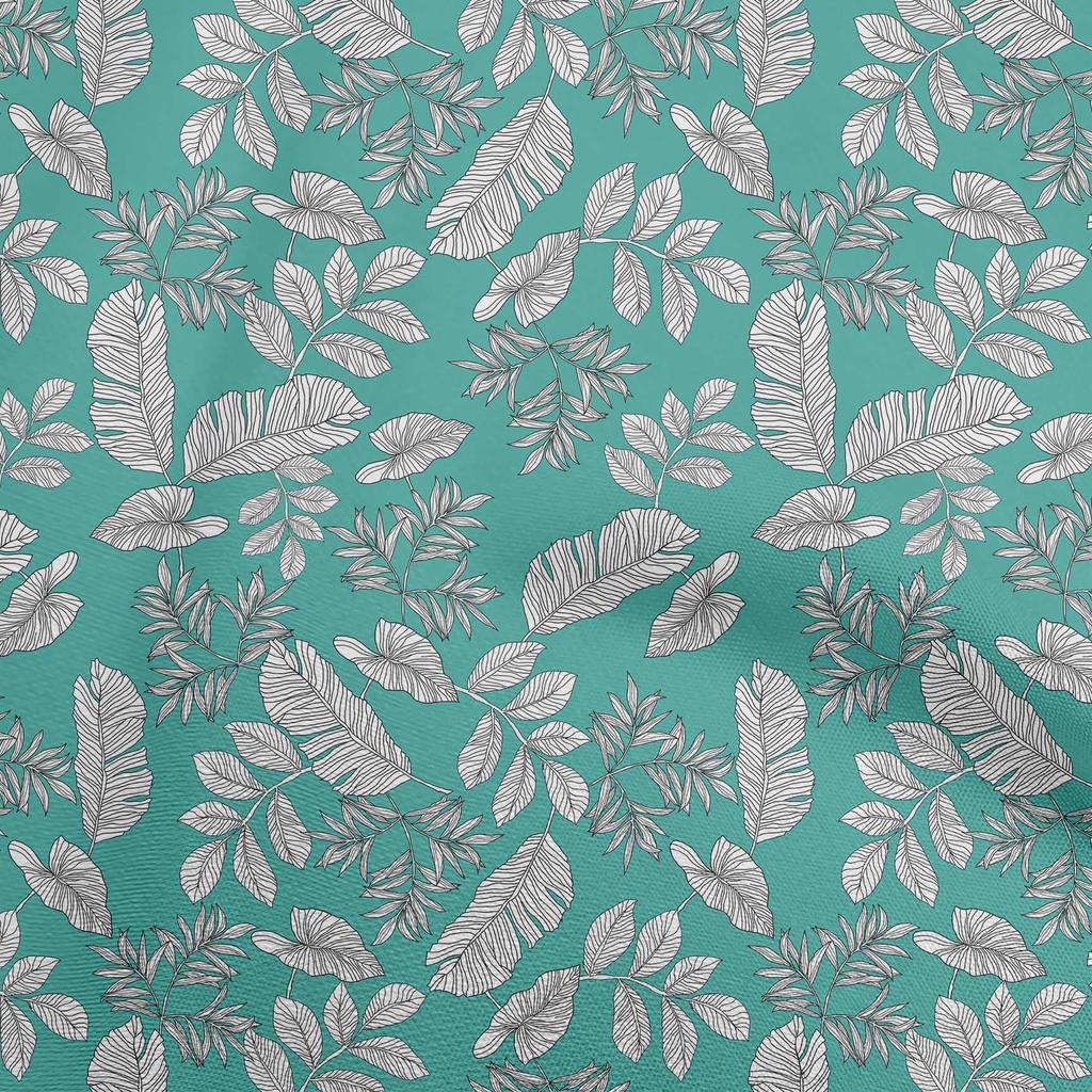 oneOone Хлопковая гибкая коричневая ткань, тропическая линия, рисунок листьев, швейный материал, ткань с принтом в ярдах, 40 дюймов