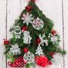 24pcs Creative Christmas Decoration Tags Silver Hanging Ornament Christmas Tree Pendant  New Year