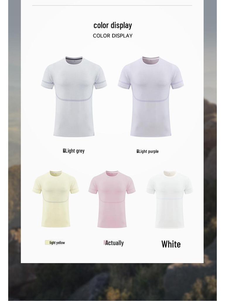 Мужская спортивная футболка из ледяного шелка с быстрым высыханием - Дышащая, с коротким рукавом, для летнего бега и тренировок