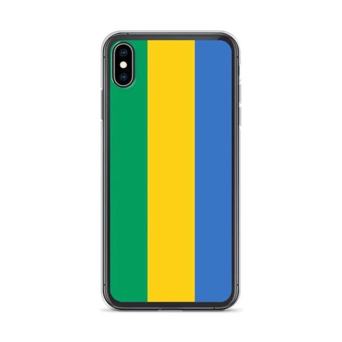 Coque iPhone - Drapeau Gabon - iPhone XS Max - Souple - Multicolore - Verticale