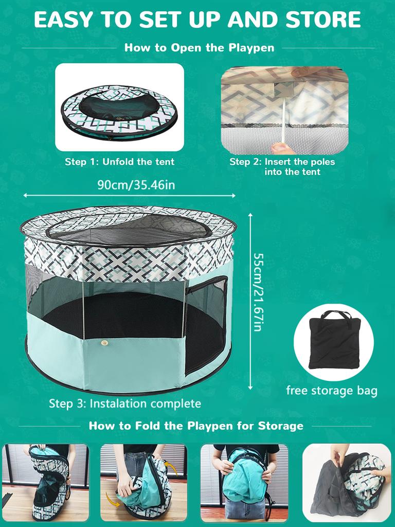 1 шт. Складная переносная палатка для домашних животных, манеж для кошек, клетка для собак, для использования в помещении и на открытом воздухе, палатка-кровать для собак, палатка-конура, загон для щенков и котят, уютный