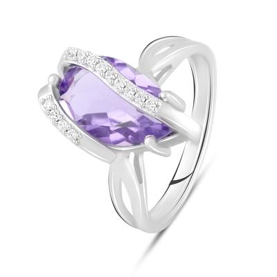Серебряное кольцо с натуральным аметистом (2111191) 4 гр. 925 пробы