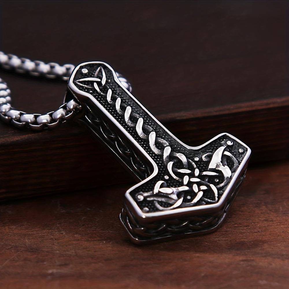 Скандинавский винтажный молот Тора, мужской кулон, ожерелье с кельтским узлом викингов, защитное ювелирное изделие, подарочные аксессуары