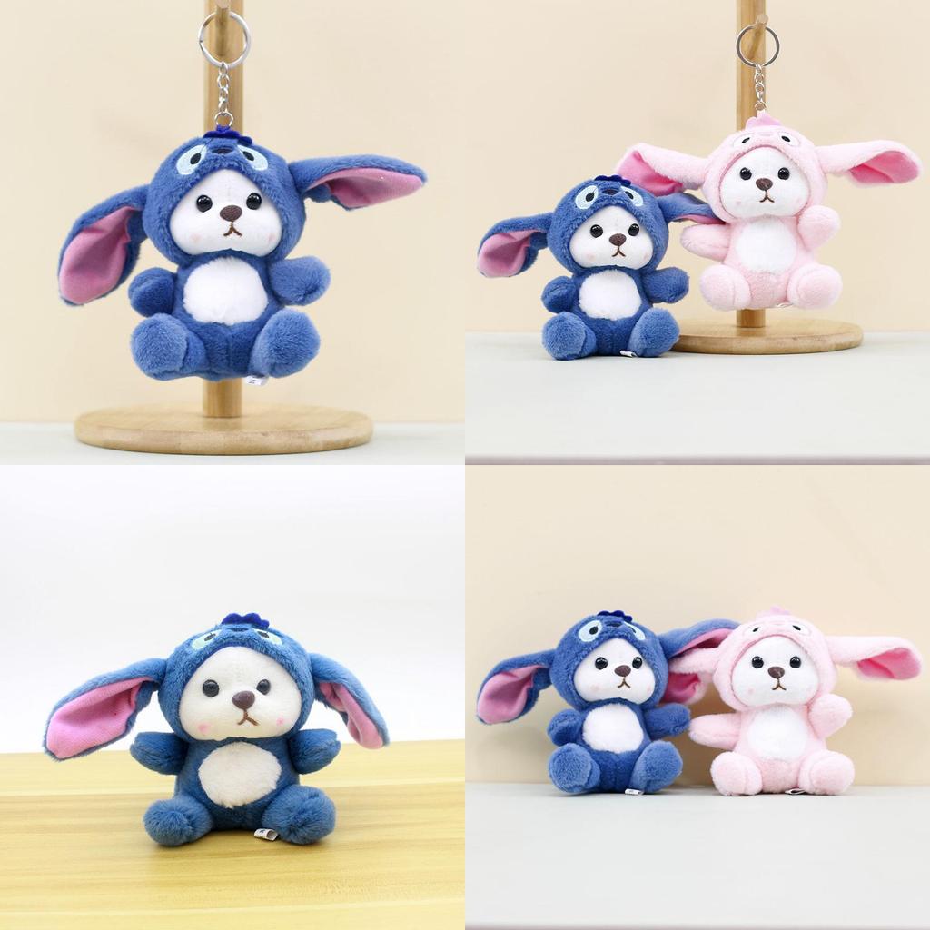 Очаровательный розовый мишка брелок плюшевая игрушка мягкий и приятный на ощупь 13 см чучело животного