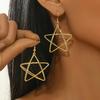Модные полые серьги в форме пятиконечной звезды