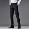 Men's Elastic Suit Pants Thin Straight Leg Trousers Wrinkle Resistant Non-Iron Business Trousers for Office Formal Wear Date