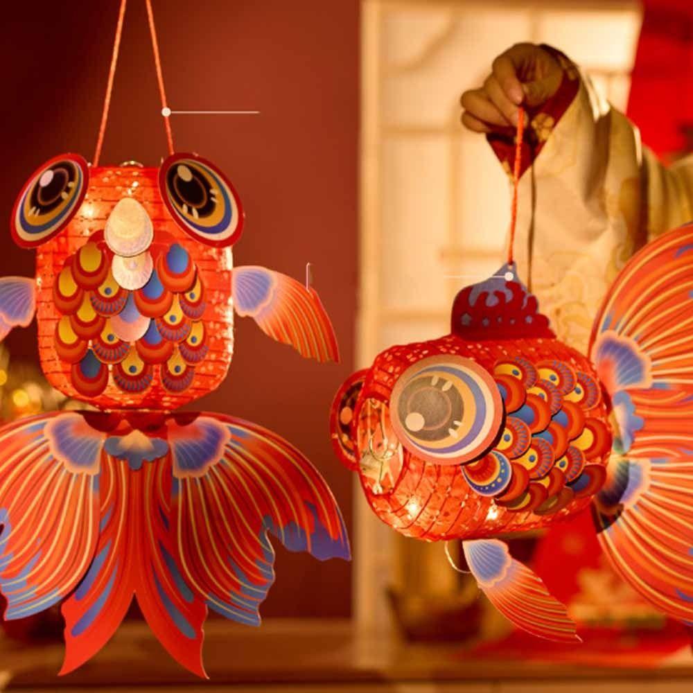 Good Luck Goldfish Lantern Handmade New Year Lantern Material Kit  Spring Festivals