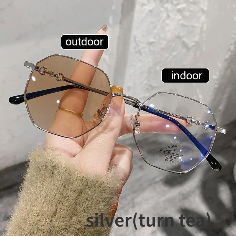 Роскошные модные фотохромные очки для близорукости, уличные солнцезащитные очки, меняющие цвет, унисекс, модные очки без диоптрий по рецепту