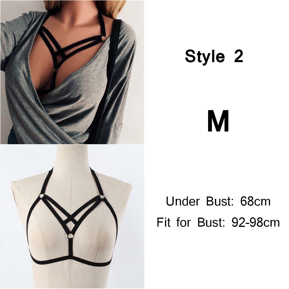 Summer Bralette Hollow Push Up Crop Top Belt Lingerie Cage Harness Sexy Bandage Bra