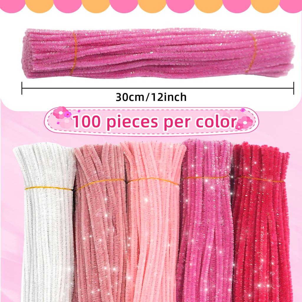 Multiple Colors Pipe Cleaners 500 Pieces Chenille Stems for DIY Art Decorations Creative Craft