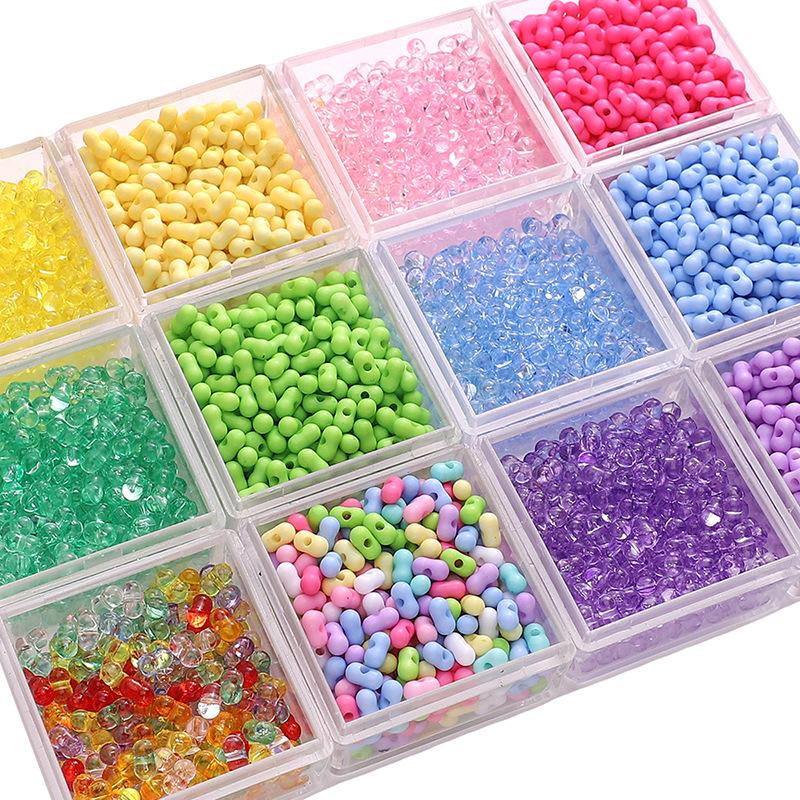 Бусины ручной работы 3x6 мм акриловые однотонные прозрачные арахисовые бусины свободные бусины ручная нить бусины аксессуары для самостоятельного изготовления ювелирные изделия брелок браслет