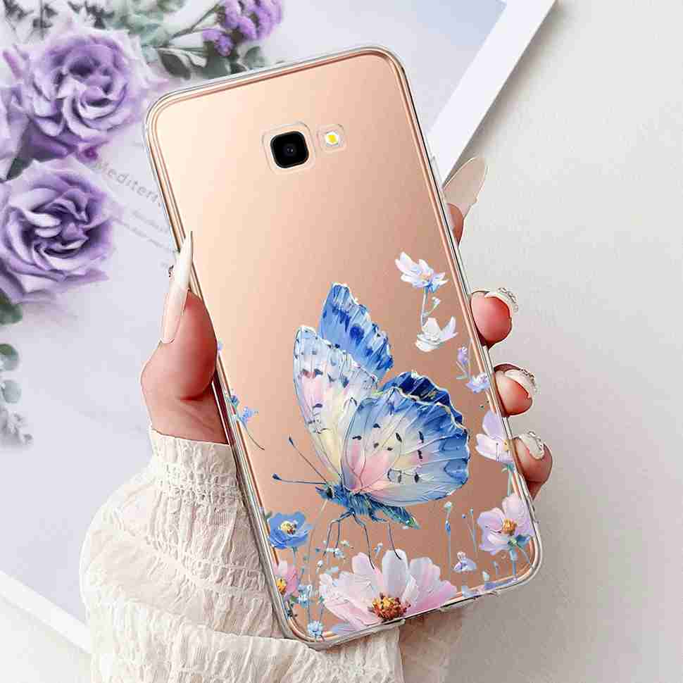 For Samsung Galaxy J4+ SM-J415F Case Luxury Butterfly Flowers Soft Silicone TPU Cover For Samsung J4+ J4 Plus Phone Shell Capa
