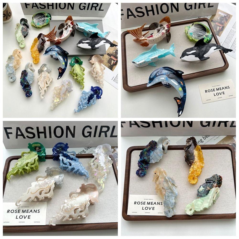 Китовый ацетат животное волос коготь уксусная кислота большая акула заколка креативный морской зверь заколка для волос девушка