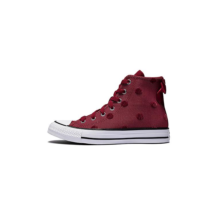Converse Chuck Taylor All Star Повседневные Спортивные Бант Модные Высокие Кеды из Канваса Детские Кроссовки Красные A14338C