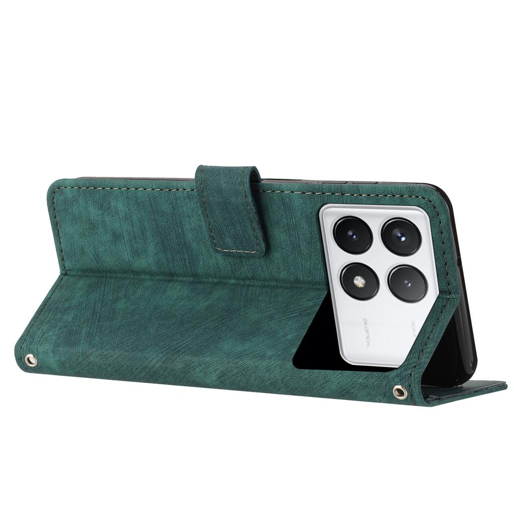 Для Xiaomi Redmi K70E 5G/Poco X6 Pro 5G Чехол для телефона Кошелек PU кожаный откидной чехол с тиснением линий