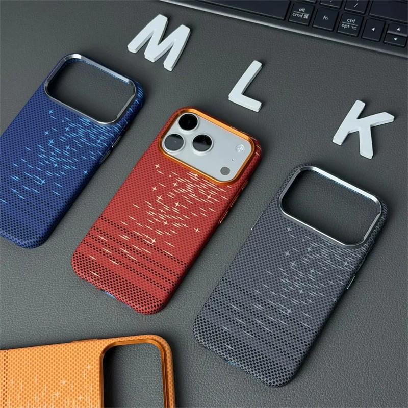 Магнитный защитный чехол из кевлара и углеродного волокна для iPhone 17 Pro Max