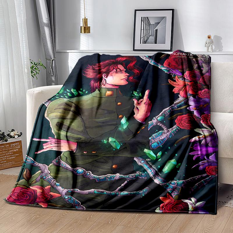 1pc Blanket JoJo's Bizarre Adventure Print Design, Lightweight Blanket for Sofa, Bed- Soft &Warm, Gift for All Seasons like Christmas, Halloween