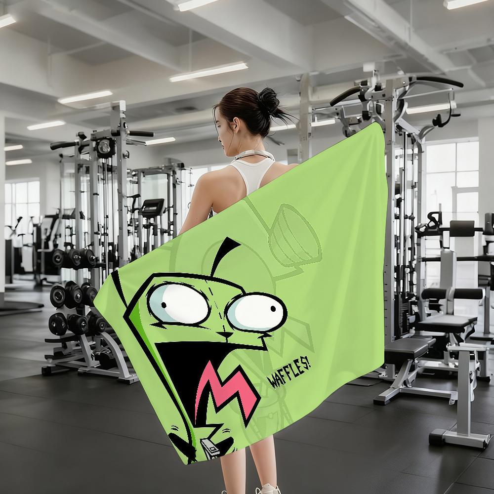 Invader Z-Zim Art Cartoon Towel Quick Drying Beach Towels Are Suitable For Swimming Pools Camping Yoga And The Gym