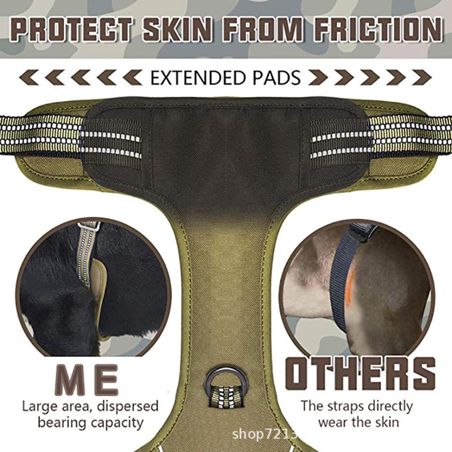 Тактический светоотражающий собачий жилет для улицы с регулируемой сеткой и ручкой-поводком