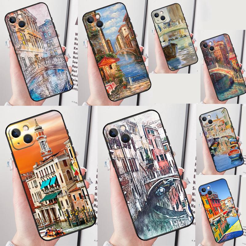 Путешествие Италия Улица Венеция Чехол для телефона Для iPhone 16 Pro Max 16e 12 13 Mini 11 14 15 Pro Max XR 15 16 Plus Защитный корпус