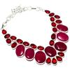 Ruby Natural Garnet Gemstone 925 Sterling Silver Jewelry Necklace 18" g0U43