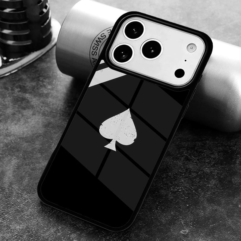 Пики Карты для игры в Покер Туз Арт Чехол для Телефона Для iPhone 17,16e,15,14,13,12,11,Mini,Pro,MAX Мягкий Силиконовый Чехол