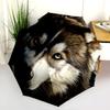 Husky pattern, automatic folding umbrella, portable and foldable design, 8 ribs, a Christmas or birthday gift.