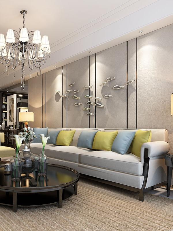 Настенный декор Креативное пластиковое гальваническое покрытие 3D Рыба Украшение для дома Гостиная Фон для дивана Настенное украшение Подвесной декор