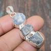 Синий кианит драгоценный камень ручной работы твердый кулон из стерлингового серебра 925 пробы для женщин