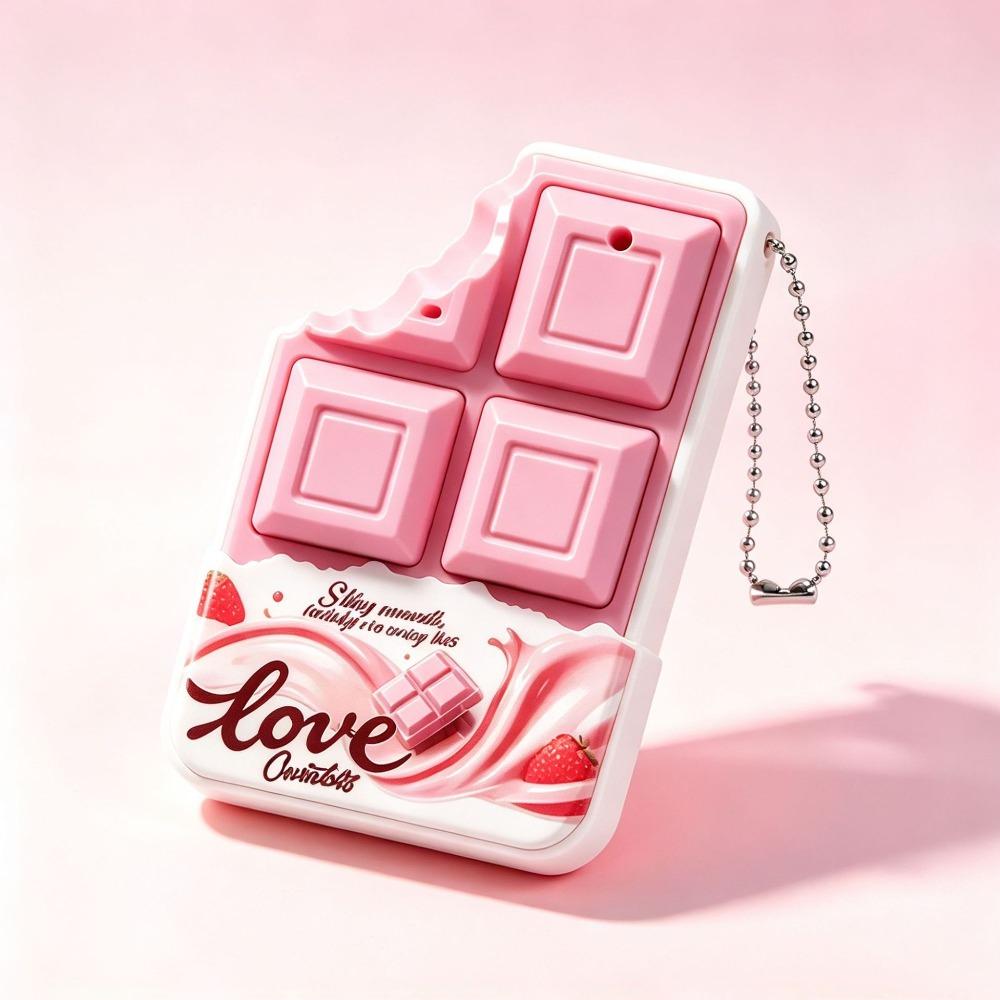 Reusable Chocolate Keychain Portable Chocolate Button Pendant Fashion Fidget Toy Keychain  For Kids